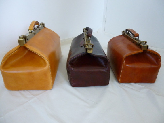 Vintage handgjord läder resväska