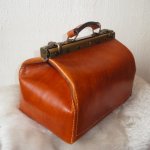 Vintage handgjord läder resväska