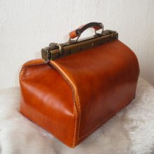 Vintage handgjord läder resväska